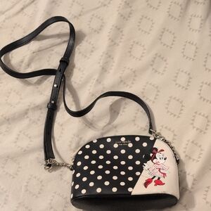 Kate Spade Black and White Minnie Mouse Crossbody Bag